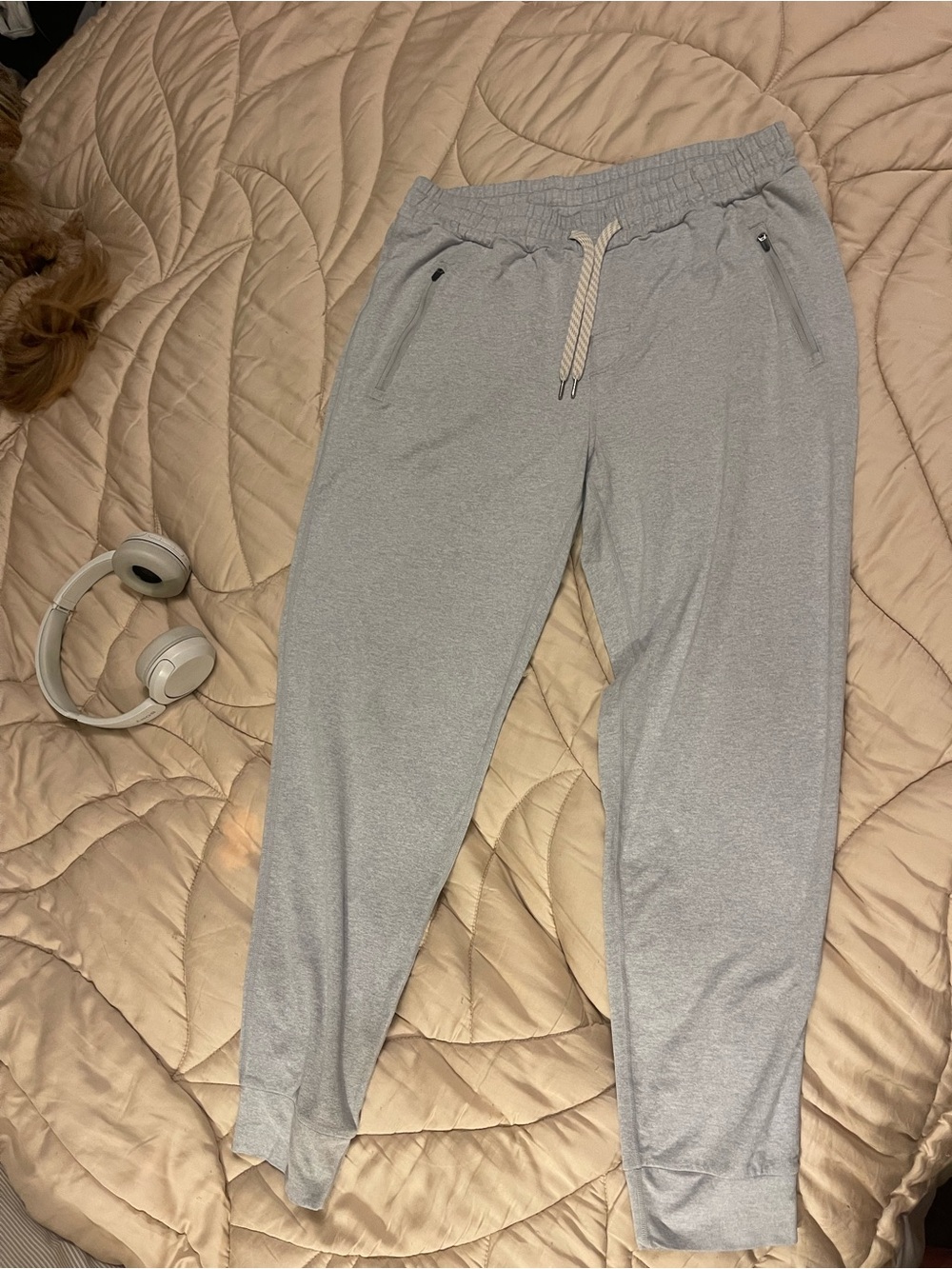 Viori Men's Light Gray Zip-Pocket Jogger Sweatpants